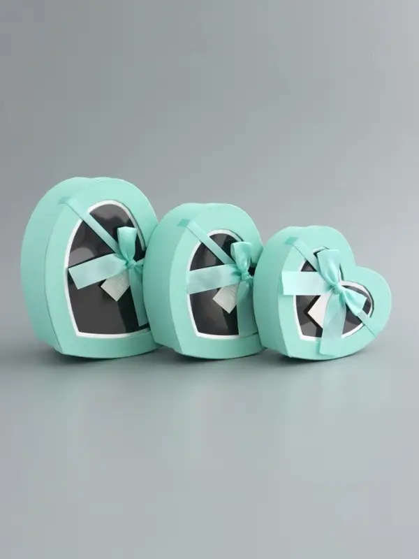 Набор коробок 3 в 1 сердца 22 х 20 х 9;  18.5 х 17 х 7.5; 1 6 х 14 х 6 см