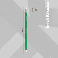 Карандаш чернографитный с ластиком ErichKrause "Deep Classic triangular", НВ, грифель d=2,2 мм, дерево, трехгранный в тубусе, микс