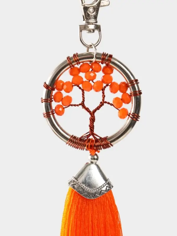 Брелок ловец снов "Древо жизни" 19 см, цв. оранжевый