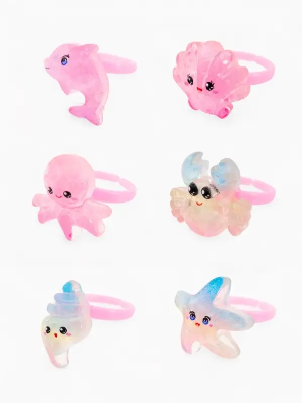 Кольцо &laquo;Выбражулька&raquo; морские жители, форма МИКС, цветное, безразмерное