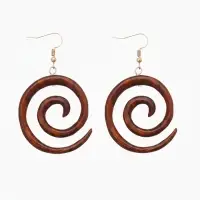 Серьги " Спираль" дерево соно