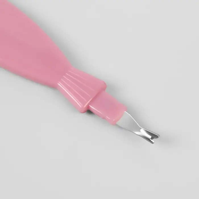 Пилка - триммер металлическая для ногтей, фигурная ручка, с защитным колпачком, 17 см, МИКС