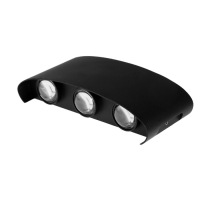 Светильник фасадный &laquo;Полусфера&raquo;, FSD-003, 6 Вт, 3000К, 3 луча, IP65, 220 В, металл, черный