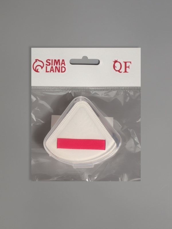 Спонж д/макияжа треуг с держат 7*7см  в пласт футляре латекс белый пакет QF