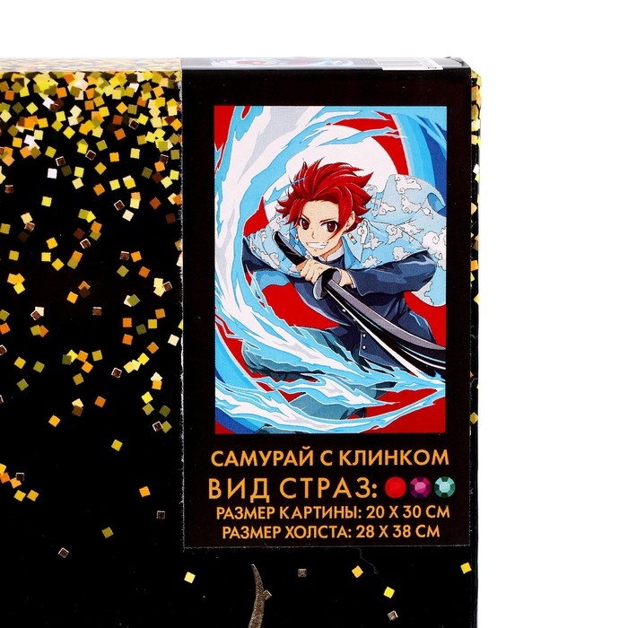 Алмазная мозаика с полным заполнением на холсте &laquo;Самурай с клинком&raquo;&lrm;, 20 х 30 см