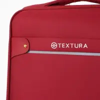 Чемодан 20",Текст,36*25*58,отд на молнии,1 нар/карм, увелич,код замок,4 колеса, красный