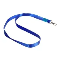 Лента для бейджа, ширина-15 мм, длина-80 см, с металлическим карабином, синяя