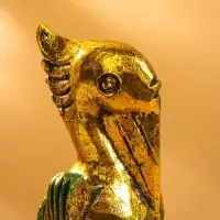 Сувенир интерьерный "Пеликан" 7х7х20 см, дерево, цв. золото