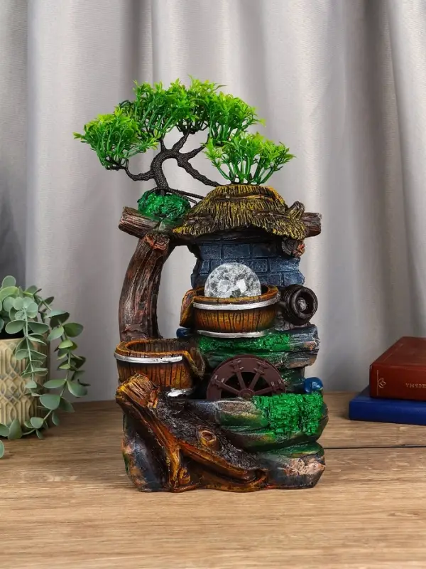 Фонтан "Хижина под деревом" 32х15х13 см (с подсветкой)