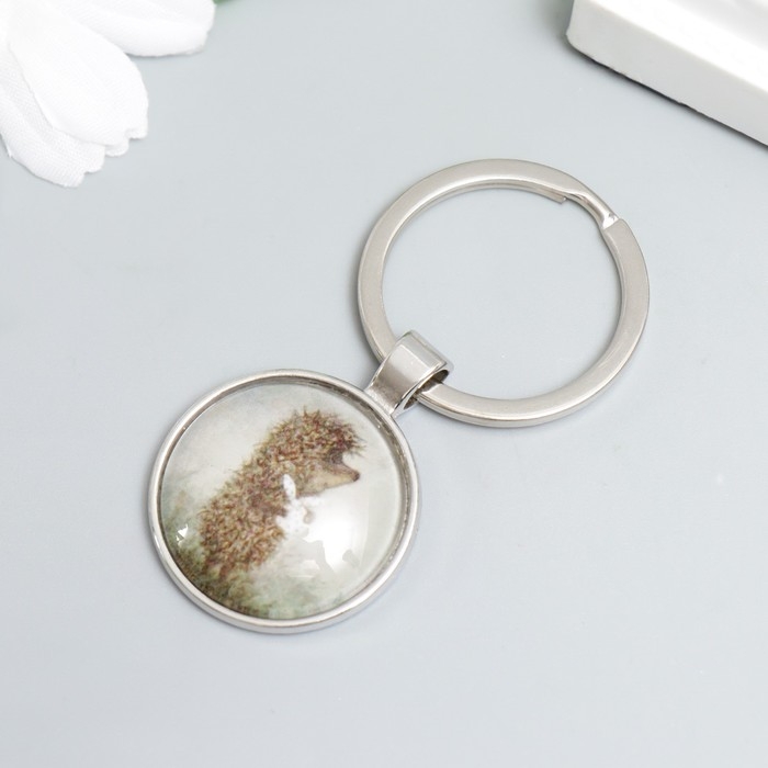 Брелок стекло "Ёжик в тумане" 5,7х2,7 см