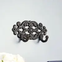 Крючки декоративные чугун "Цветочный узор" 19х5х9,5 см