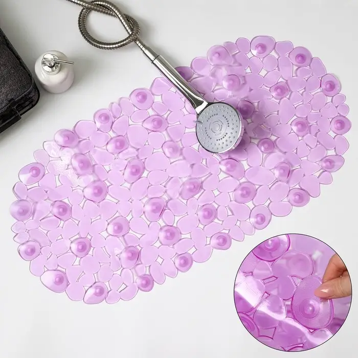 Коврик противоскользящий в ванну на присосках Доляна &laquo;Крупная галька&raquo;, 35&times;65 см, цвет МИКС