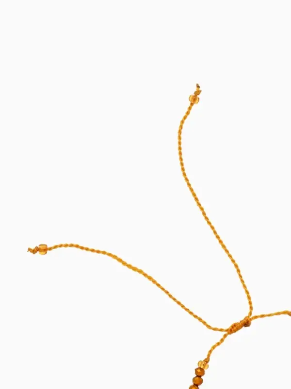 Браслет, длина 16 см, цв. янтарный, золотой