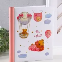 Фотоальбом "Мой малыш", розовый,  10 "магнитных"листов 23X28см, пер-т внутр.спираль