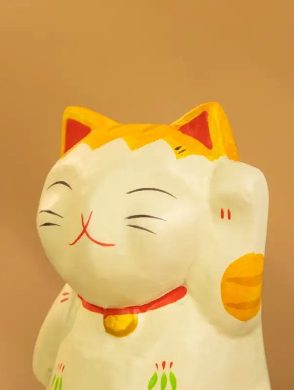 Сувенир &laquo;Кошка Неко&raquo;, 6&times;6&times;11 см, дерево, оранжевый