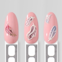 Наклейки для ногтей &laquo;Пёрышки&raquo;, объёмные, разноцветные/голографический
