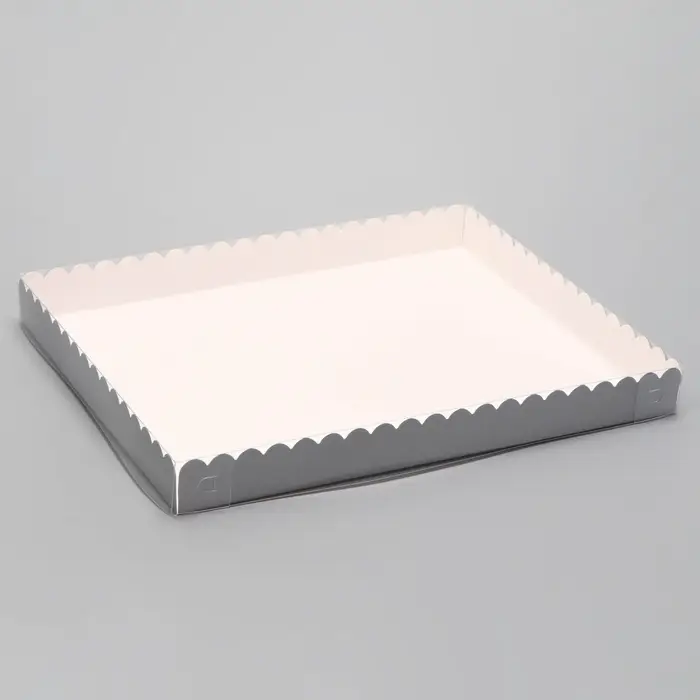 Коробка для печенья, серебряная, 23.5&times;30&times;3 см