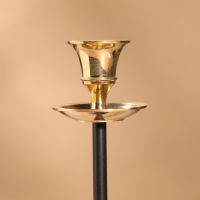 Подсвечник на 1 свечу "Да Винчи" латунь, черный с золотом 7х7х18 см