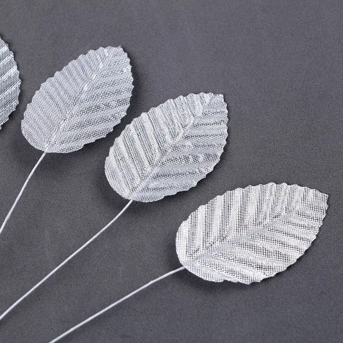 Топпер для торта &laquo;Листья&raquo;, в наборе 10 шт., серебряный