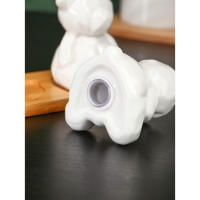 Набор фарфоровый для специй на бамбуковой подставке BellaTenero &laquo;Медведи&raquo;, 2 предмета: солонка 80 мл, перечница 80 мл, цвет белый