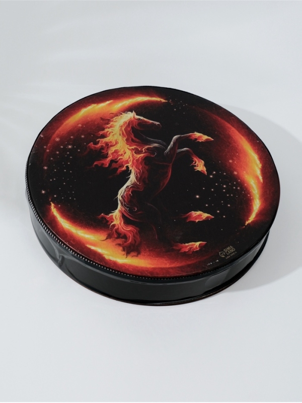 Шаманский бубен "Огненный конь" с колотушкой 5х25х25 см