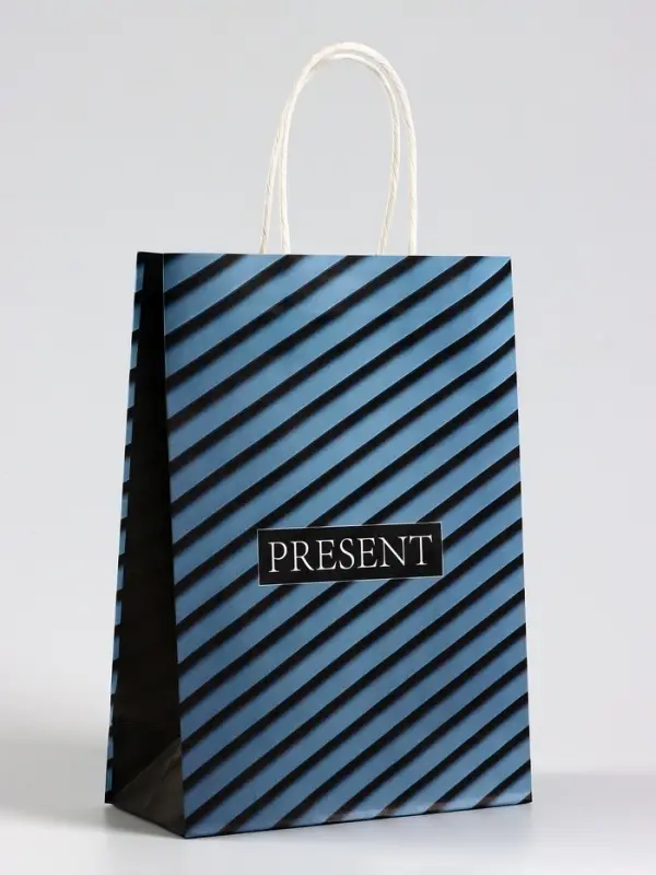 Пакет подарочный крафт Present, 18&times;8&times;25 см
