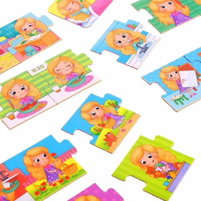 Умные пазлы - цепочки &laquo;Мой день. Для девочек&raquo;, 24 детали