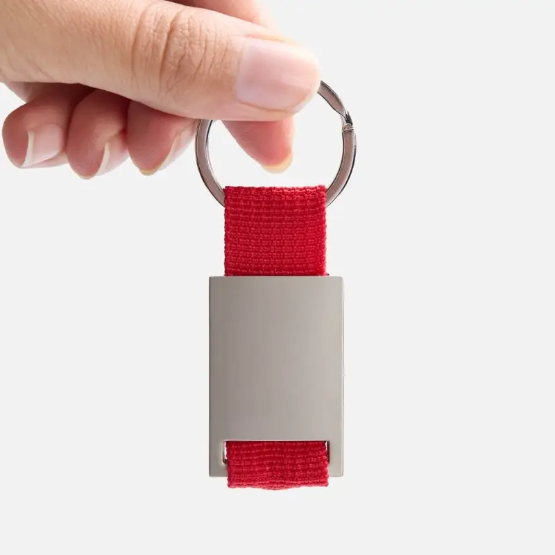 Брелок Inlet с тканевой вставкой, красный