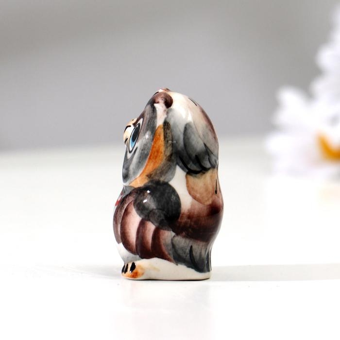 Сувенир "Сова мультяшная", гжель цветная