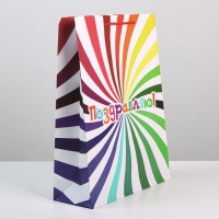 Пакет подарочный ламинированный, упаковка, &laquo;Поздравляю&raquo;, L 28 х 38 х 9 см