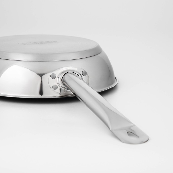 Сковорода &laquo;Общепит&raquo;, d=24 см, толщина корпуса 0,6 мм, дно 3,5 мм, с теплораспределительным слоем, антипригарное покрытие, индукция