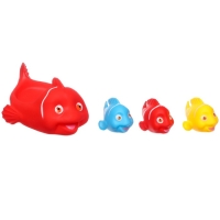 Набор резиновых игрушек для ванны &laquo;Мыльница: Рыбки&raquo;, 4 шт, Крошка Я