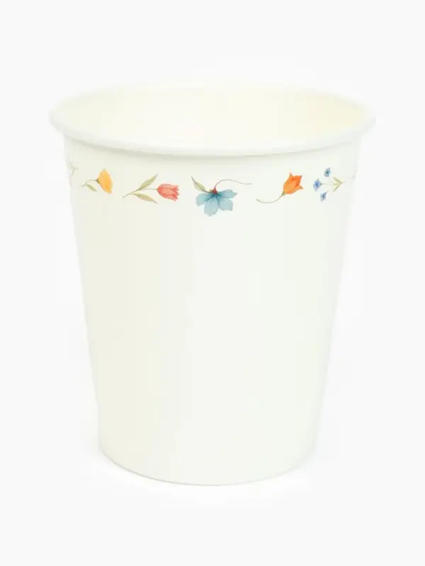 Стакан одноразовый бумажный &laquo;Керамика с цветами&raquo;, белый, 250 мл