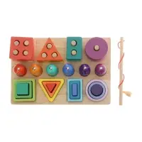 Детская деревянная пирамидка сортер с удочкой