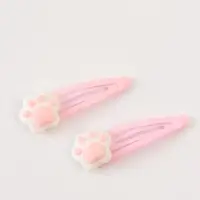 Заколка для волос &laquo;Лапки&raquo; розовые 2 шт, Коты аристократы