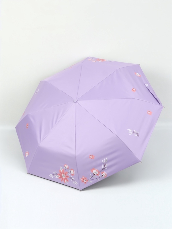 Зонт автоматический &laquo;Цветы&raquo;, эпонж, 3 сложения, 8 спиц, R = 48/55 см, D = 110 см, цвет МИКС