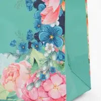 Сумка для покупок Цветы, 32*10*26. отд без молнии,  голубой