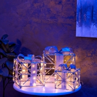 Фигура световая "Кубы серые", 25х20х15 см, 90 LED, батарейки ААх8 (не в компл.), свечение тёплое белое