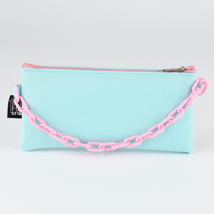 Пенал школьный текстильный &laquo;1 сентября: Мятная с цепью&raquo;, 21 х 10 см