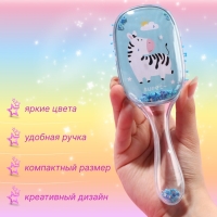 Расчёска массажная, широкая, 6 &times; 18 см, цвет голубой