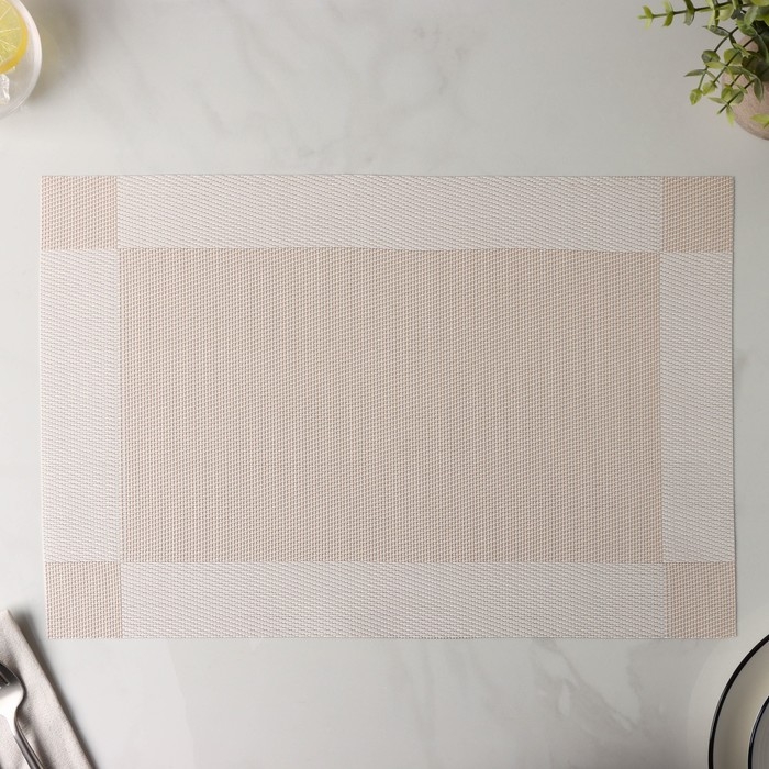 Салфетка сервировочная на стол Доляна &laquo;Шахматы&raquo;, 45&times;30 см, цвет бежевый