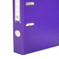Папка-регистратор А4, 50 мм, Calligrata, ПВХ, тиснение "лен", металлическая окантовка, карман на корешок, собранная, фиолетовая, микс