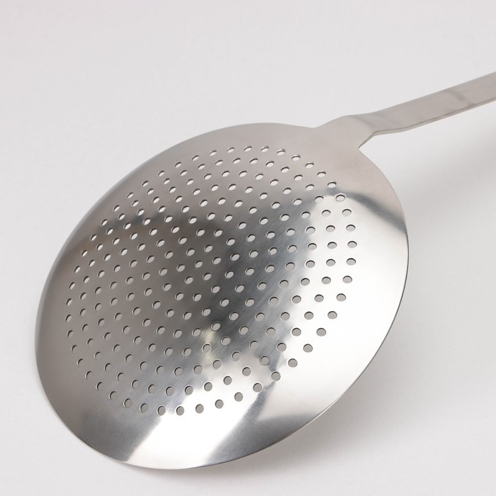 Шумовка из нержавеющей стали цельнотянутая, 64&times;20 см, толщина 3 мм, 304 марка стали, цвет серебряный