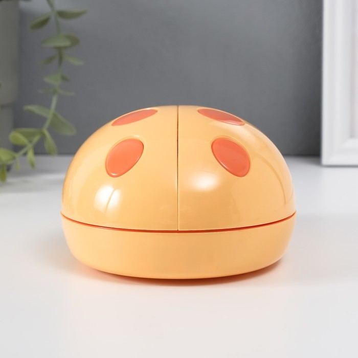 Шкатулка музыкальная механическая "Божья коровка" жёлтая 12х15х8,5 см