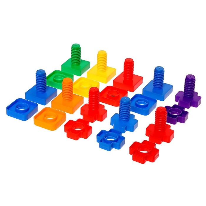 Конструктор &laquo;Болты и гайки&raquo;, в контейнере, 10 болтов и гаек