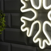 Неоновая вывеска &laquo;Снежинка&raquo; 30 см, батарейки ААх3 (не в комплекте), USB, свечение белое