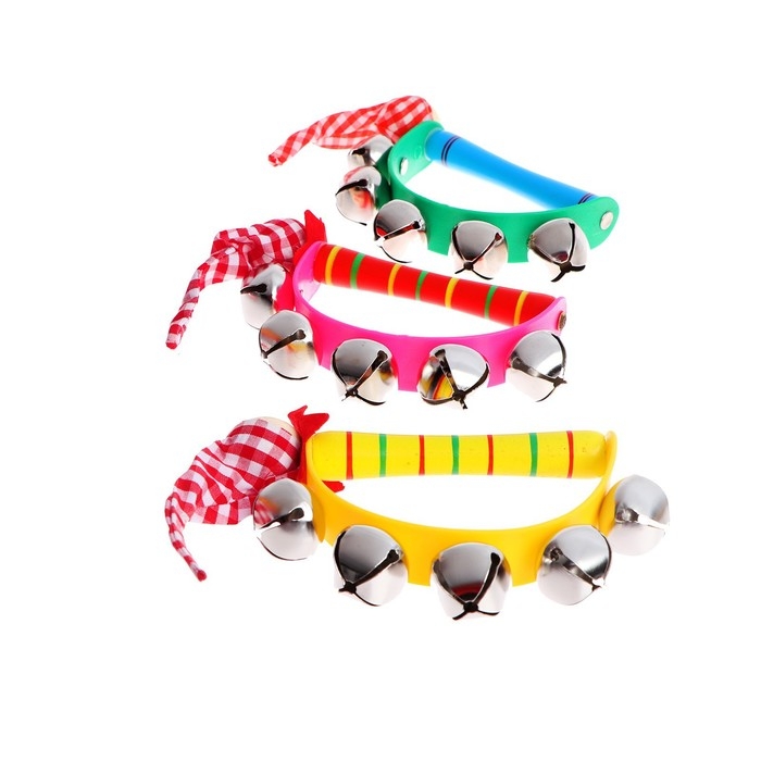 Игрушка музыкальная Бубен &laquo;Звери&raquo; с колокольчиками, МИКС