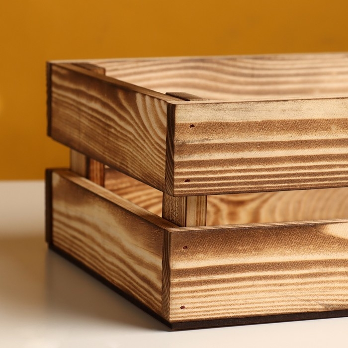 Набор ящиков деревянных "3 в 1" (30,5х18,5х10; 26х16х9,5; 21х13х9) см обожженный