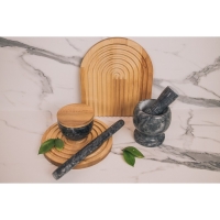 Скалка из мрамора Magistro, 25&times;2,2 см, цвет чёрный