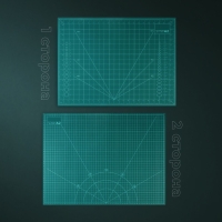 Мат для резки, трёхслойный, 60 &times; 45 см, А2, цвет зелёный